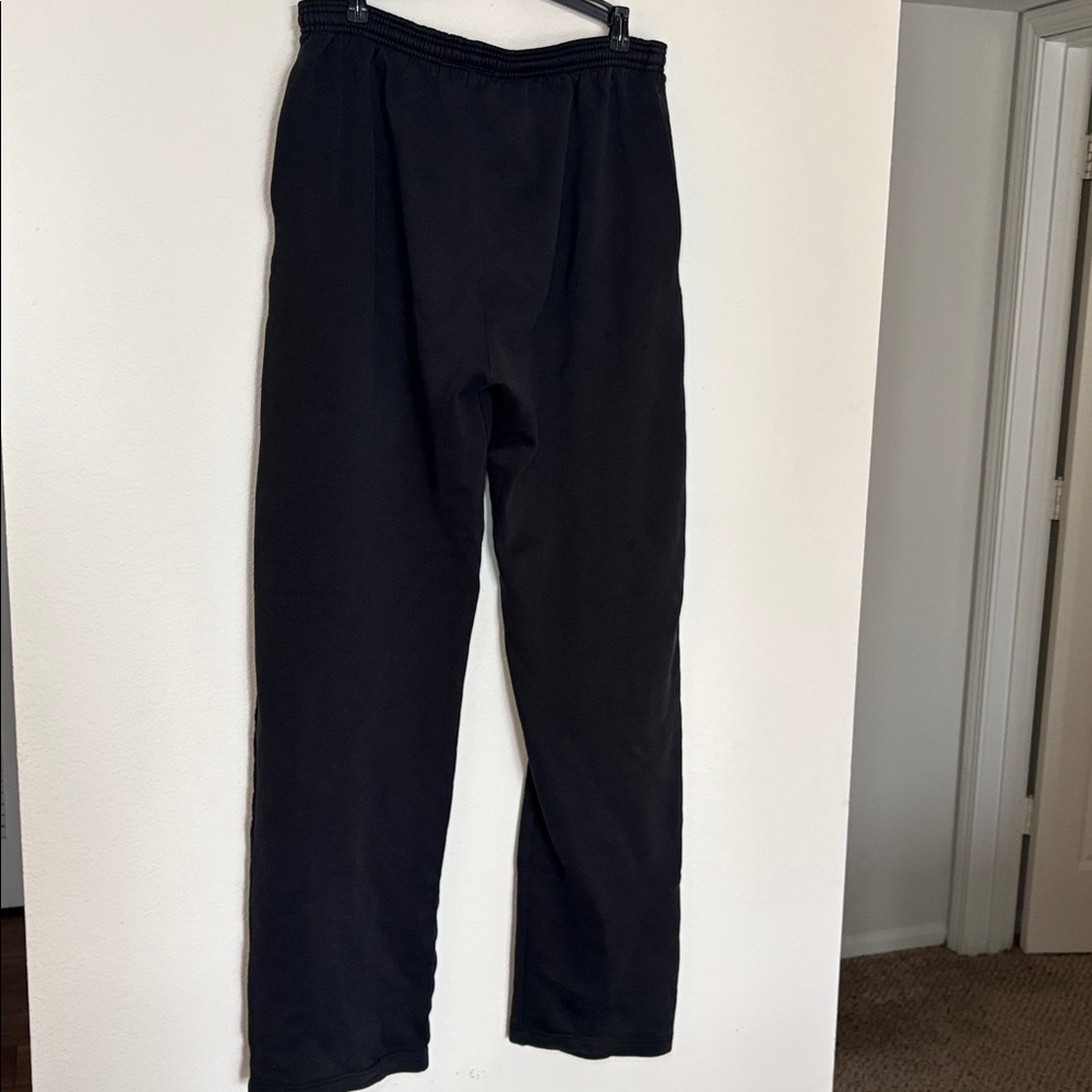 Women’s Wide Leg Baggy Black Sweat Pants size medium tall - Picture 5 of 6
